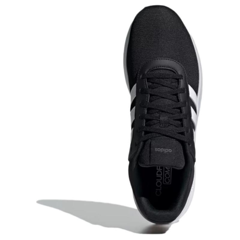 Adidas LITE RACER 4.0 Slip Resistant Abrasion Resistant Low Top Running Shoes Men's Black White Sneakers IE6133