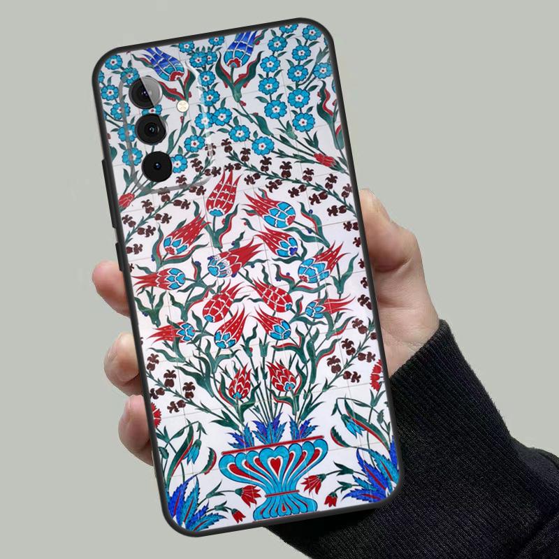 Ancient Floral Tiles Case For Samsung Galaxy A54 A34 A14 A36 A56 A06 A13 A53 A32 A12 A22 A52 A35 A17 A16 A55 A15