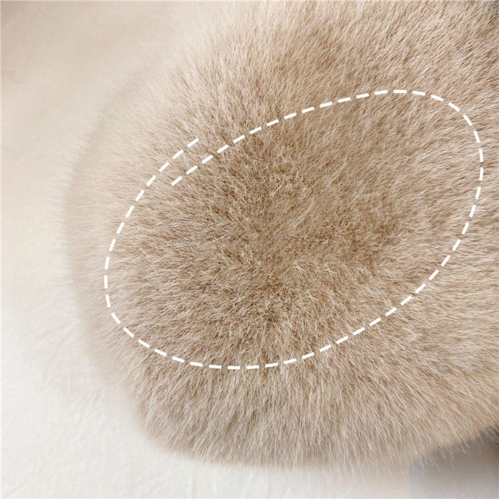 Faux Rabbit Fur Plush Scarf Fake Collar Pure Color Bib Retro Women Winter Scarves  For Girls