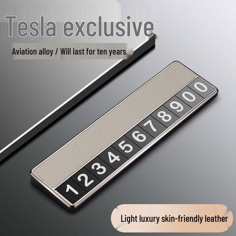 Tesla Model Y/X/S Temporary Phone Number Parking Plate