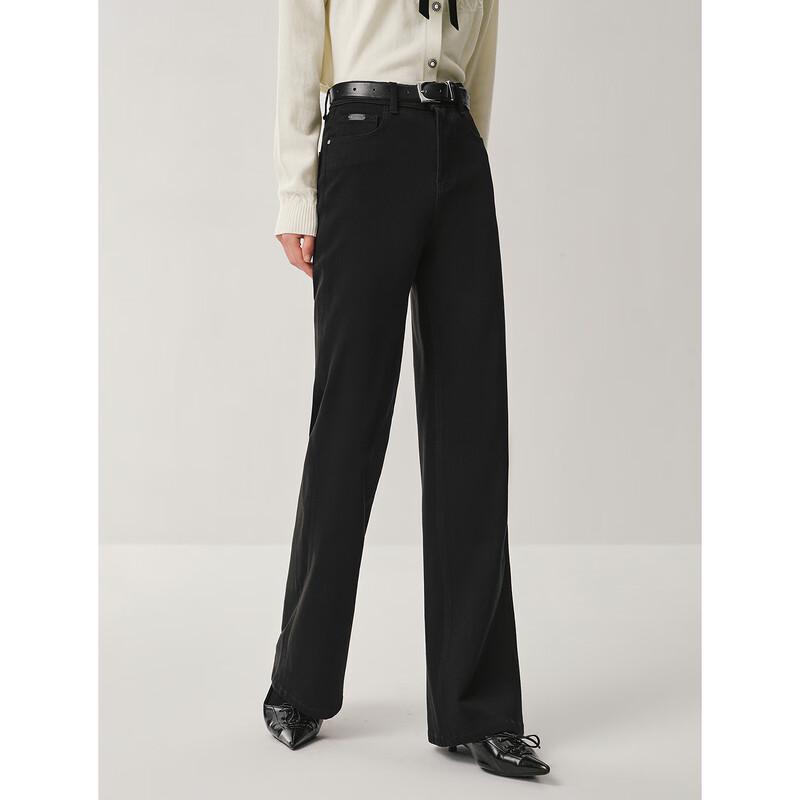 JUZI Anna-Co Women's Slim-Fit High-Waisted Flared Black Jeans