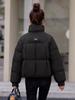 Women's Short Stand Collar Warm Windproof Winter Jacket