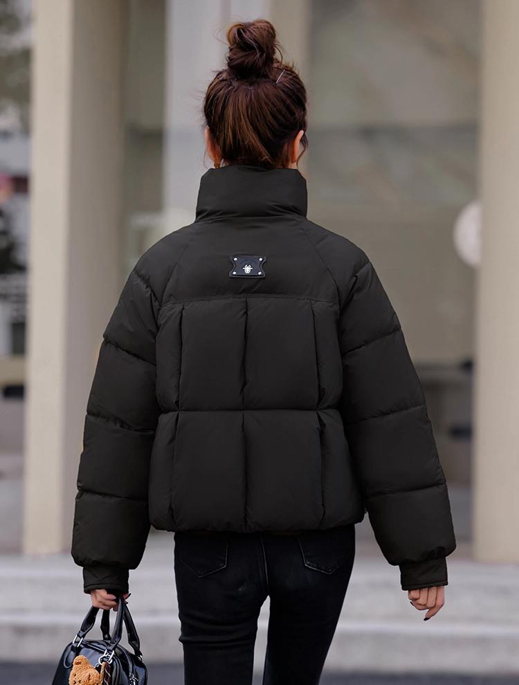 Women's Short Stand Collar Warm Windproof Winter Jacket