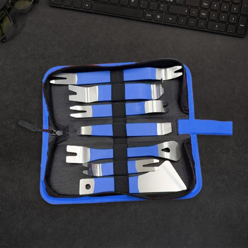 Steel Automotive Trim Removal Tool Ergonomic Grip Car Interior Pry for Safe Radio Dashes & Interior Accessories Remova