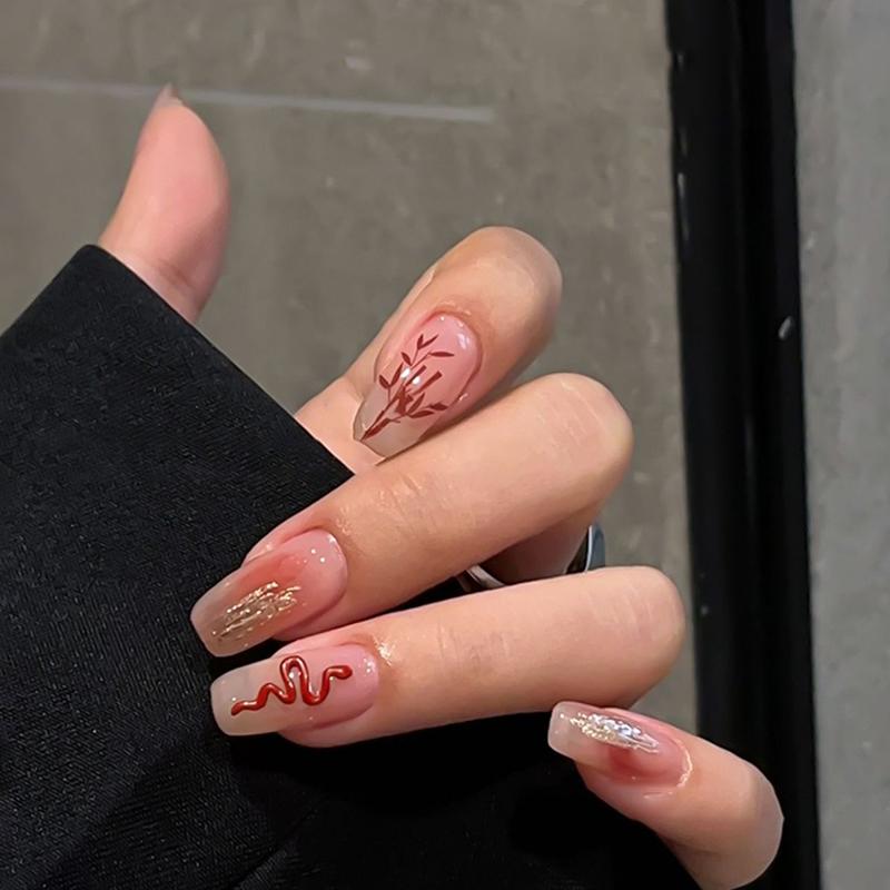 10pcs 3D Snake Nail Charms Alloy Gold/Silver/Red Snake Nail Art Rhinestones Manicure Salon Jewelry For DIY Luxury Accessories