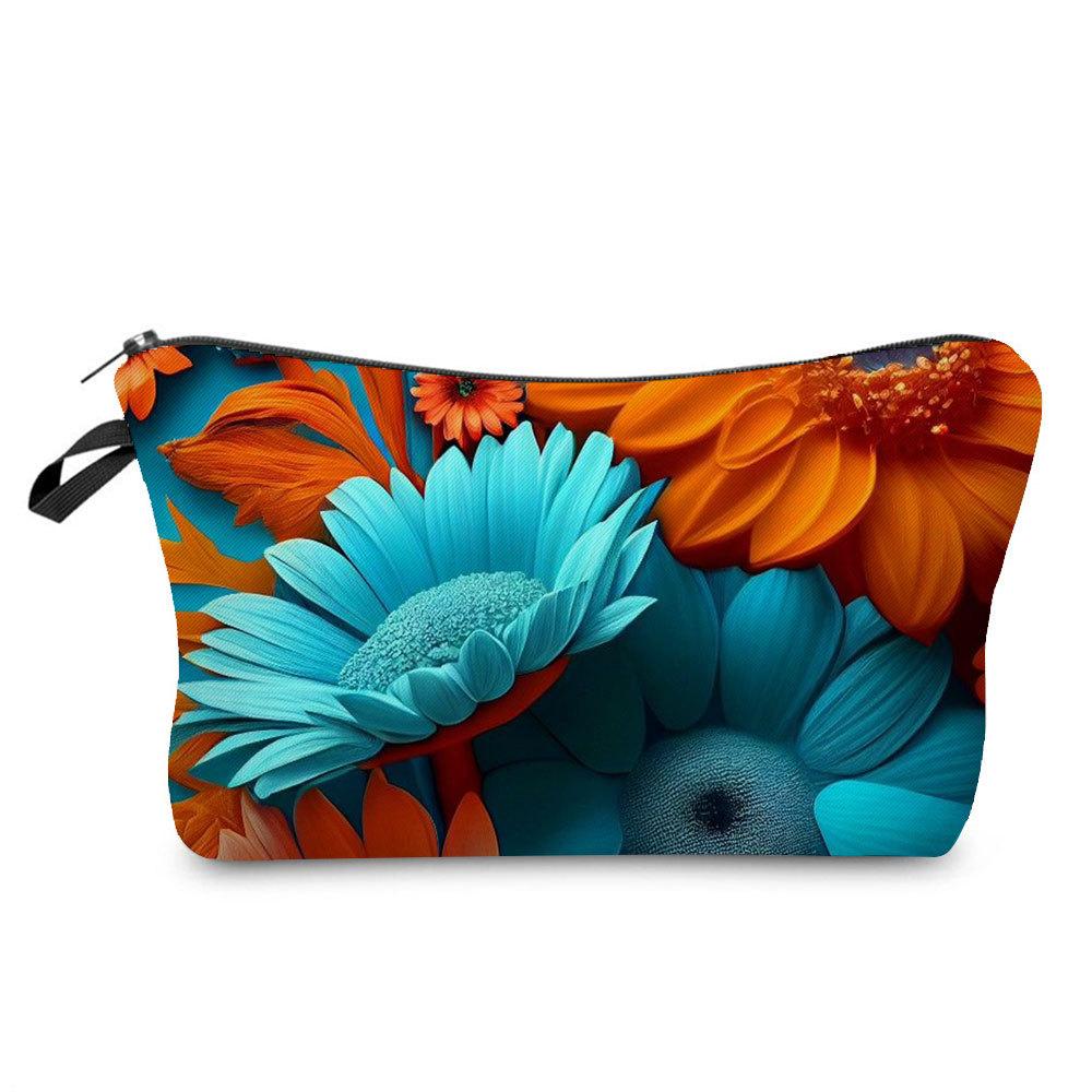 Women Flower Print Cosmetic Bag Toiletries Organize Travel Storage Case  6394 CLE