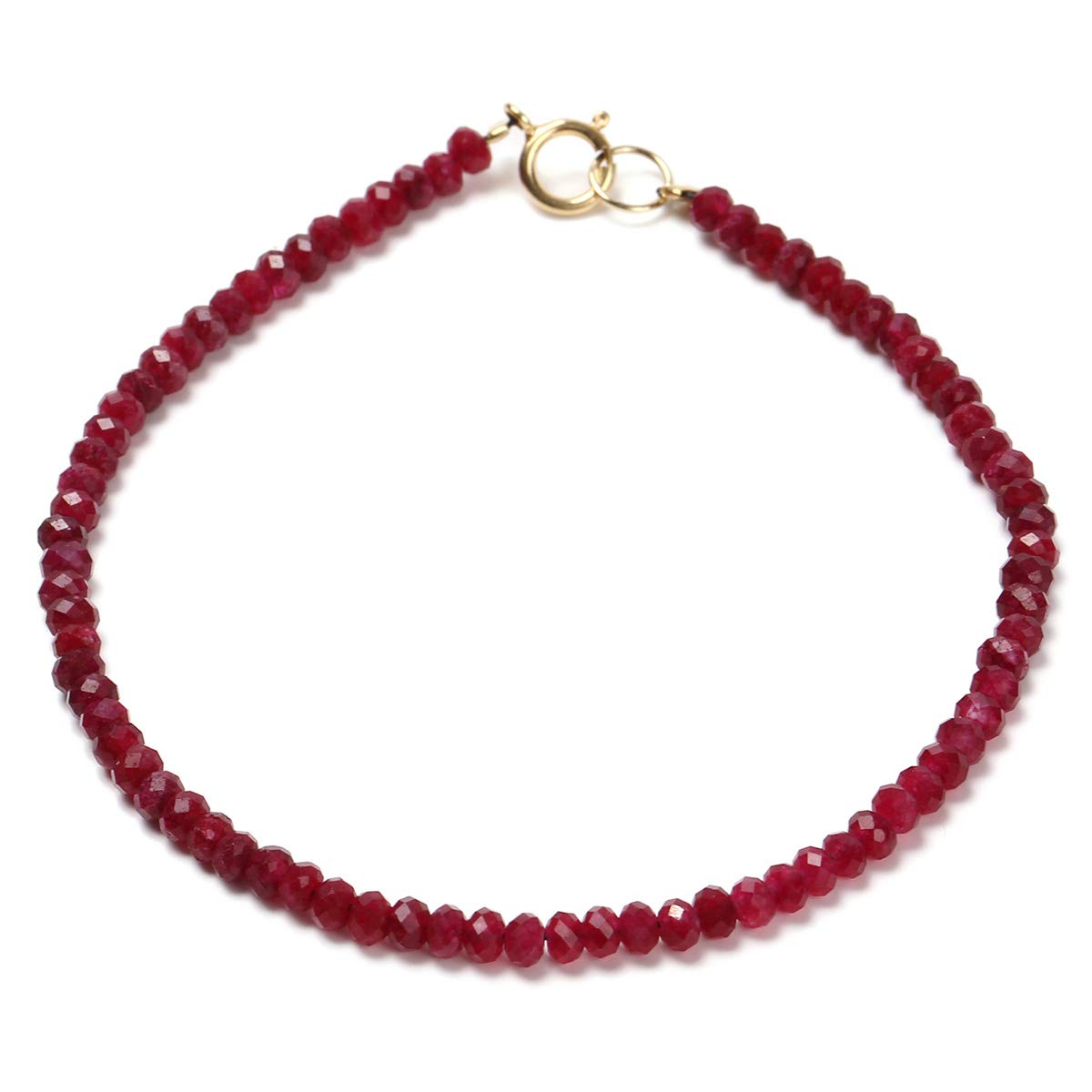 

Ruby approximately 3mm x 2mm cut bracelet July birthstone natural stone power stone [Ishiki] [b643] червоний