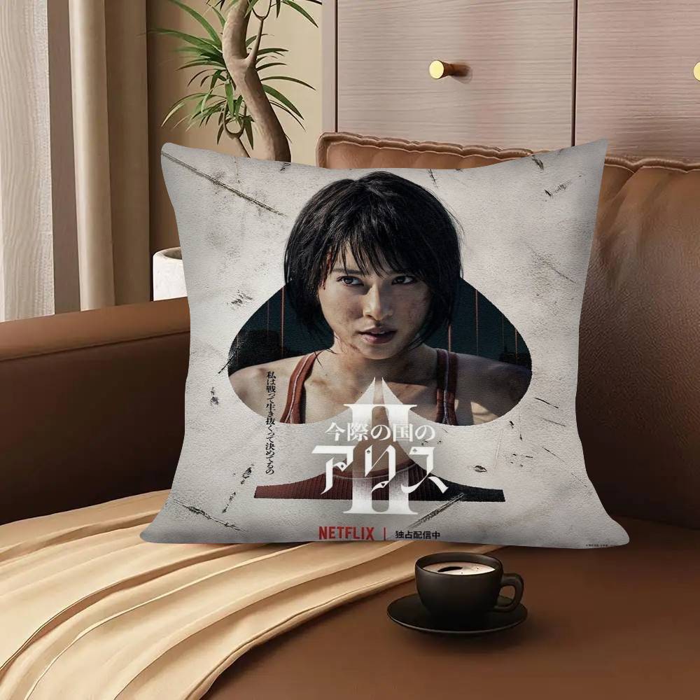 1Pc Alice In Borderland Pillow Case Fashion Square Pillowcase Bedroom Sofa Room Ins Decoration Leisure