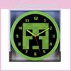 Green Minecraft Pixel Pattern Wall Silent Clock For Home And Office Spaces