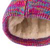 3Pcs/Set Kids Hat Scarf Gloves Set Rainbow Twist Texture Plush Ball Decor Knitting Hat