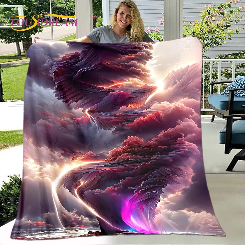 3D Natural ,Tornado, Cloud Blanket,Flannel Blanket Throw Blanket,Warm Blanket for Home Living Room Bedroom Beds Sofa Picnic Kid