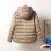Woman Winter Fashion Hooded Jacket Ultra Light Down Causal Elderly Seamless Coat Windbreaker Outwear Upper for Mom