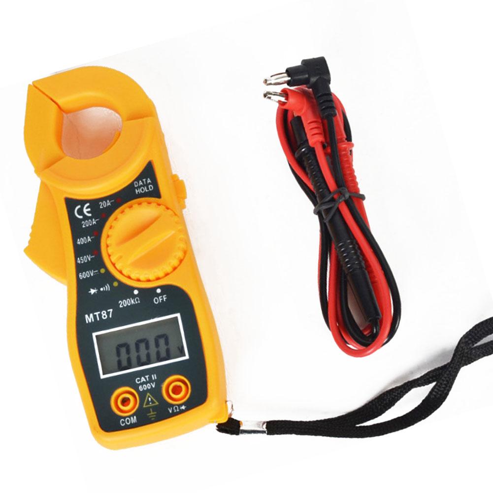 MT87 Portable Digital Clamp Meter Multimeter for Measuring AC DC Voltage Current Resistance with Clear LCD Display