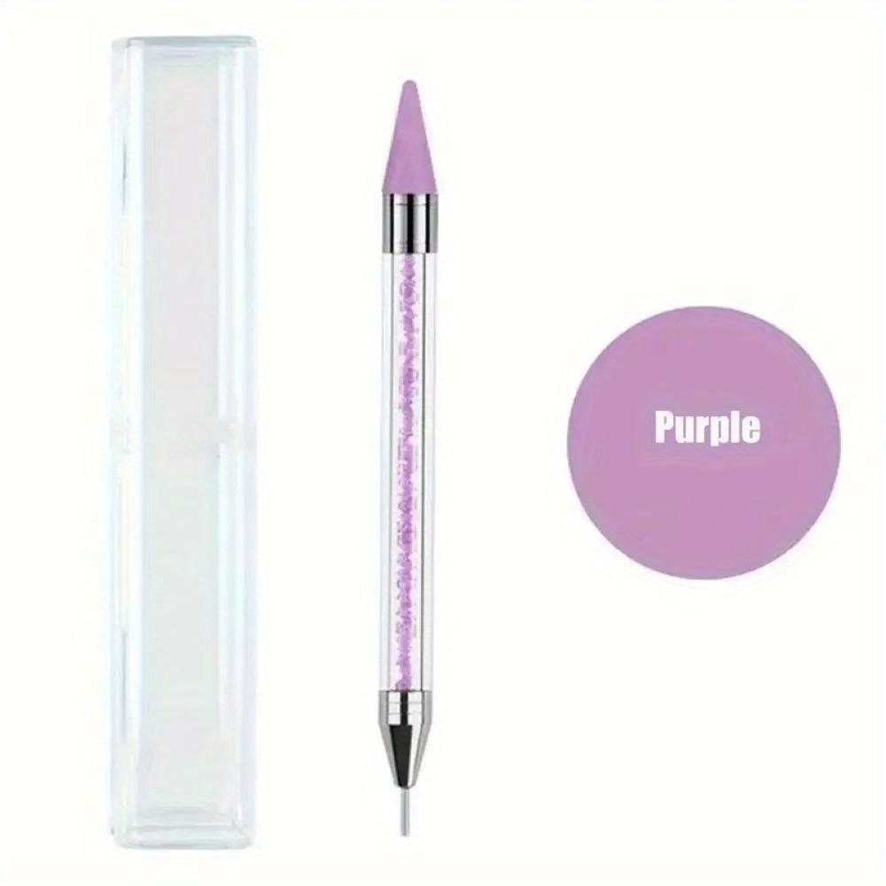 Rhinestones Gem Picking Picker Manicure Drill Pencil Silicone Head Tool Nail Art Dual Heads Acrylic Design Metal Dotting Wax Pen