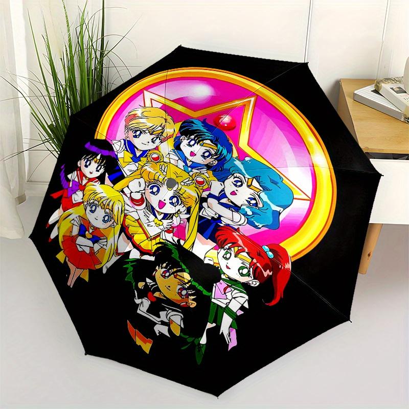 

Sailor Moon Group T Shirt Anime Merchandise Cute Sailor Scouts Tee Umbrella, Portable 3 Fold Compact Umbrella for Men & Women,S125