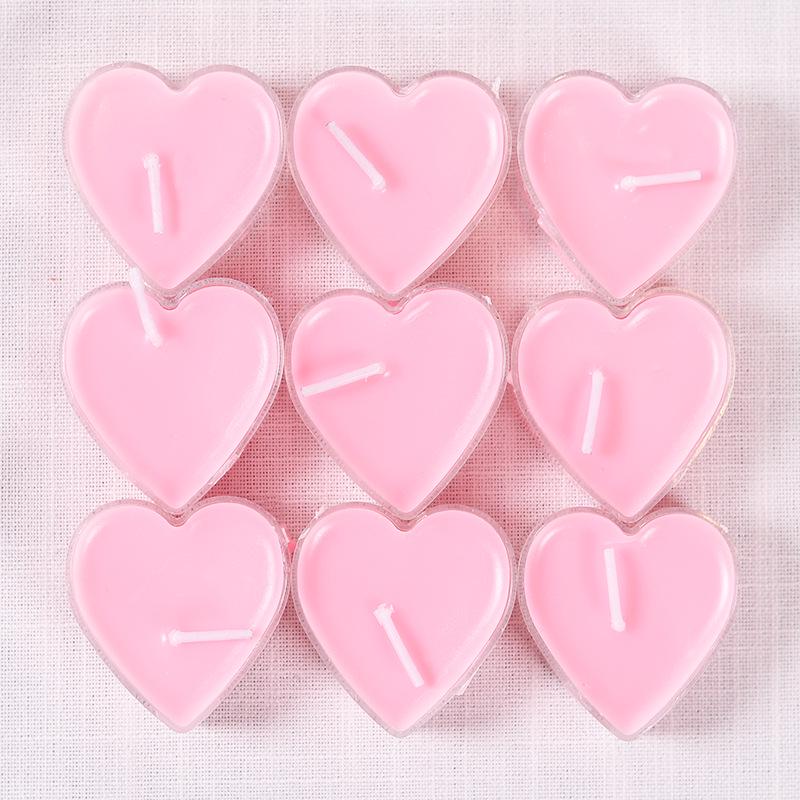 

Креативная любовь в форме сердца, романтическая бездымная маленькая свеча на день рождения, украшение, свеча Pink 1 box 150g