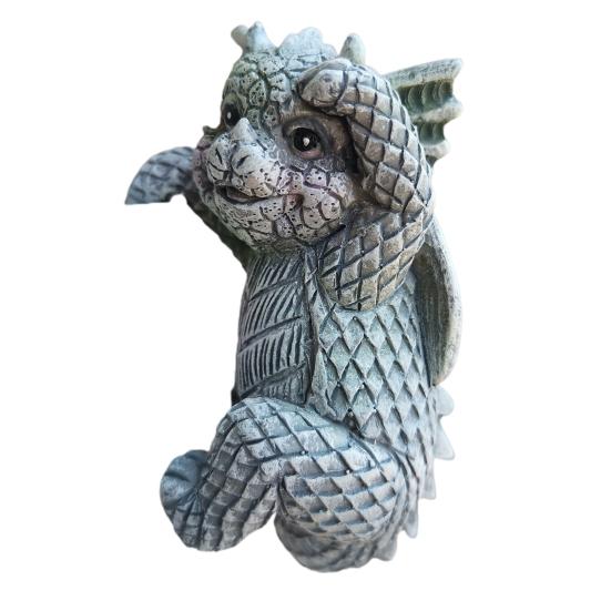 4Pcs/Set Mysticalls Garden Dragon Statue Resin Ornament Patio Lawn Garden Figurine for Home