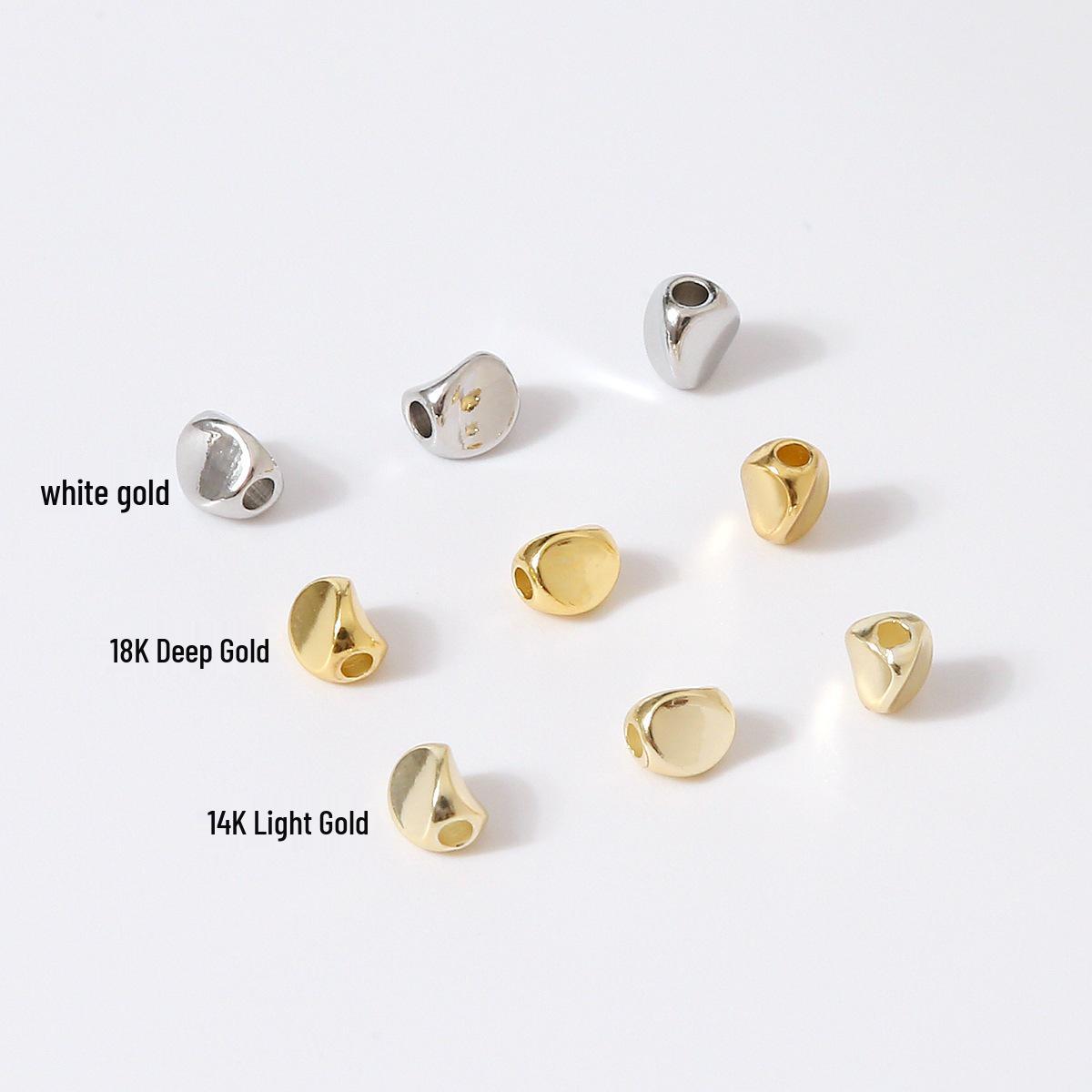 

Спиральные витые бусины из золота 14 карат с большим отверстием и гладкой отделкой для изготовления украшений своими руками Platinum Color (200 pcs/bag)