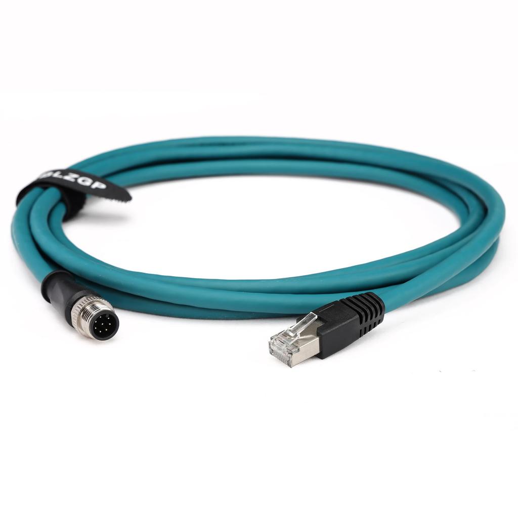 ZBLZGP M12 8-Pin A-Code RJ45 Ethernet Cable for Cognex Vision Camera Barcode Reader, CAT6 Network Cable, 5M