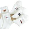 Cute Cartoon Mink Fur Socks for Children, White Mid-calf Socks, Thick and Warm Winter and Autumn Home Sleeping Socks