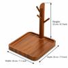 Entryway Key Holder and Jewelry Stand with Branched Hanging Pegs, Recessed Tray, and Removable Solid Wood Post