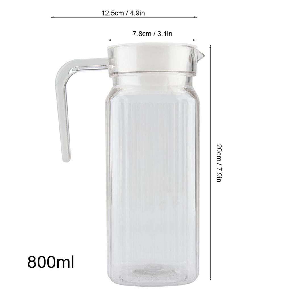 Acrylic Transparent Juice Bottle Striped Water Ice Cold Juice Jug with Lid for Bar Home Cold Water Bottle Juice Bottle Juice Jug