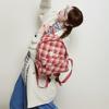 Autumn and Winter Atmosphere Retro Checkered Schoolbag Backpack for College Students