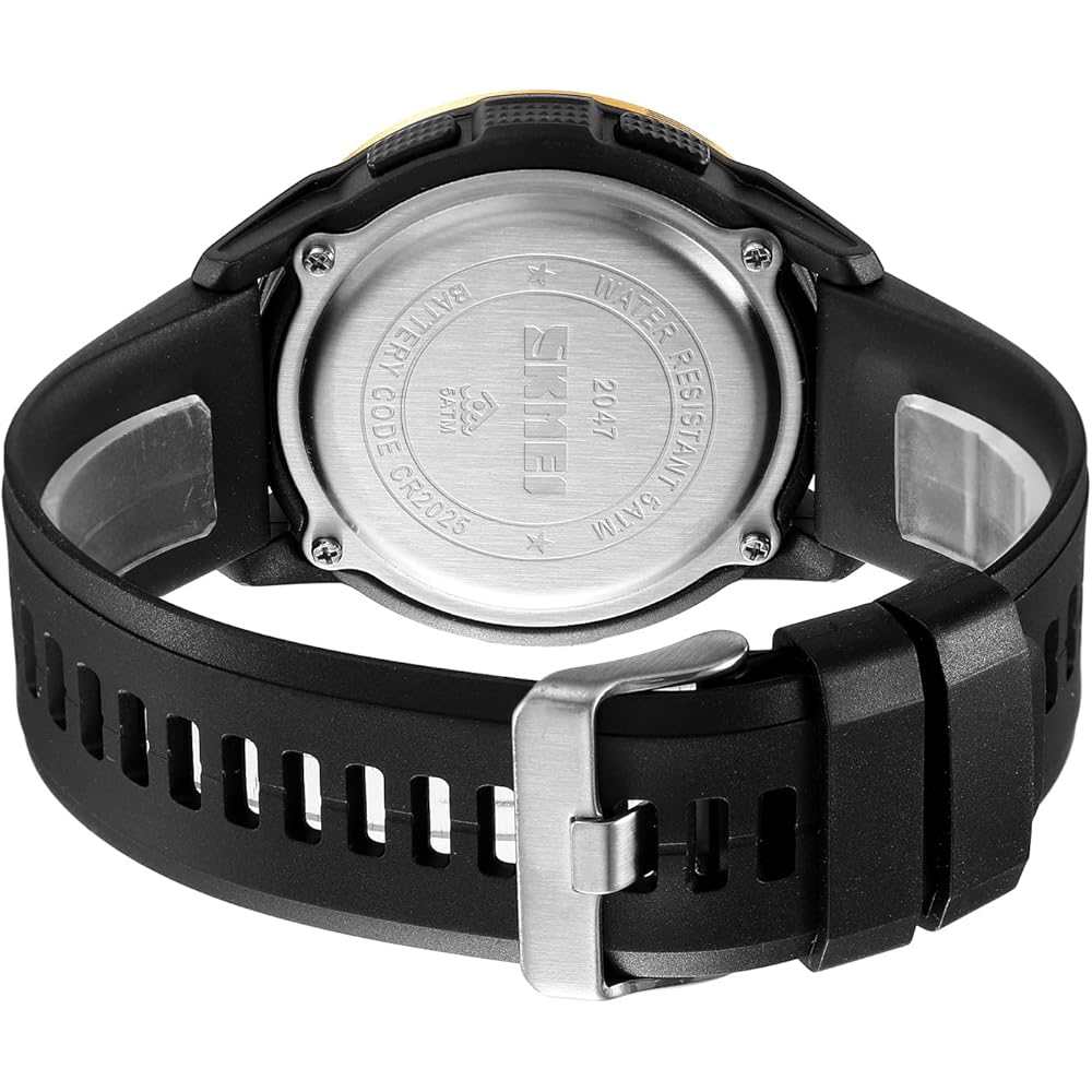 Timever Men's Digital Waterproof Watch with Stopwatch, Alarm, Dual Time Function, Black