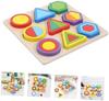 Milisten Wooden Shape Sorter Puzzle for Toddlers, Montessori Learning Toys with Colorful Geometric Blocks, Educational Preschool Toy