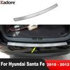 For Hyundai Santa Fe 2010 2011 2012 Stainless Steel Rear Trunk Bumper Cover Trim Car Tailgate Door Sill Plate Guard Accessories