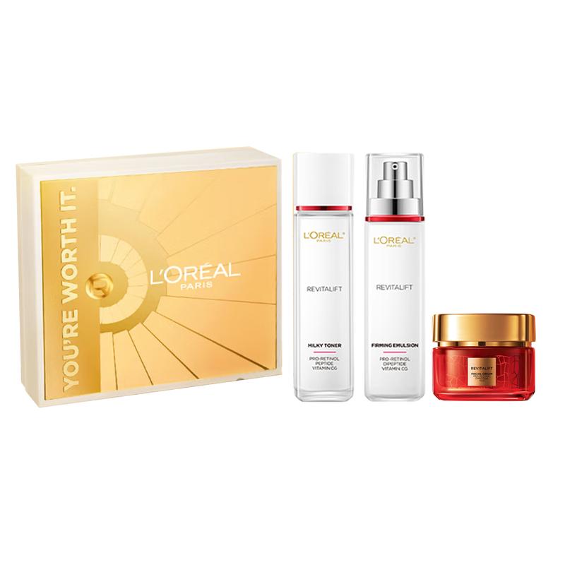 Loreal Paris Rejuvenating Toner and Cream Skin Care Set - Three-piece set Rejuvenating Softening Toner 130ml  Rejuvenating Emulsion 110ml  Limited Edi