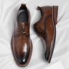 Men's Retro Leather Shoes Gentleman Elegant Minimalist Style Work or Office Business Dress Adult  Suit Shoes New