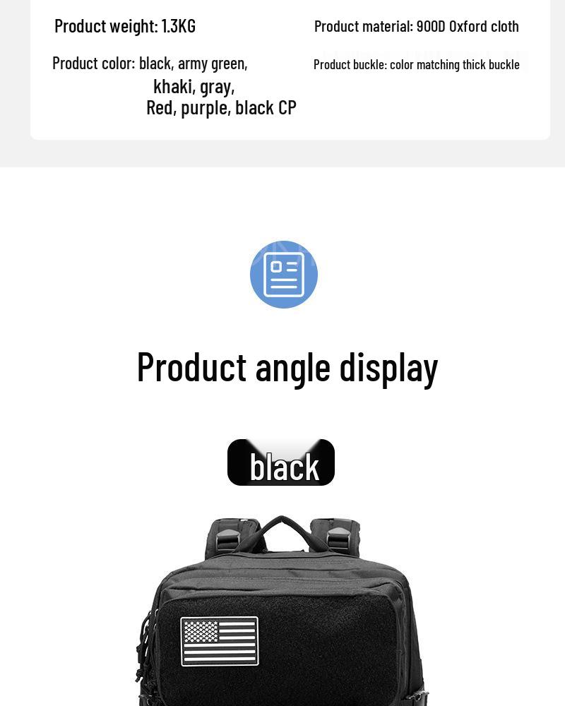 Large Capacity Tactical Camouflage Hiking Backpack for Outdoor Travel and Climbing