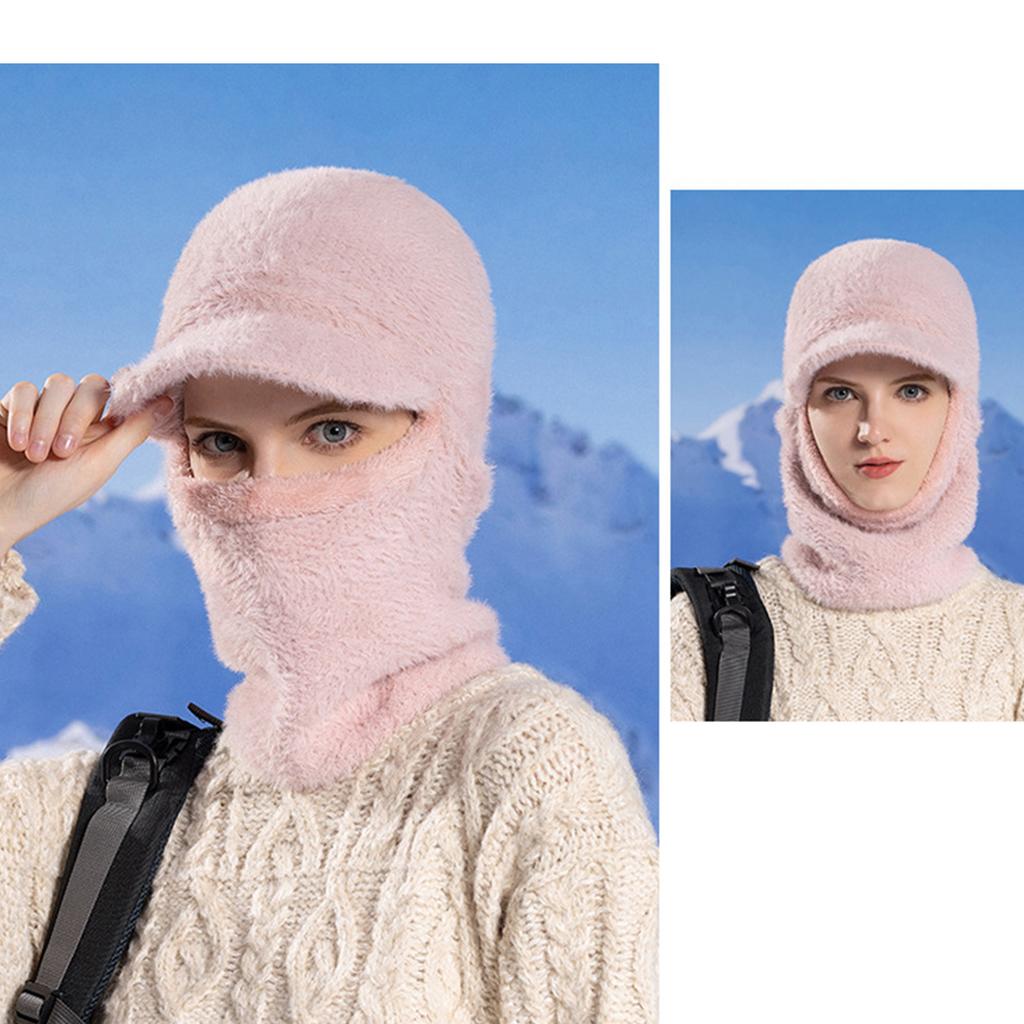 Pelskledd Balaklava for Utendørsaktivitet Lue med Halsvarmer Lue Pullover Unisex Lue Pelskledde Luer 2000-tallet