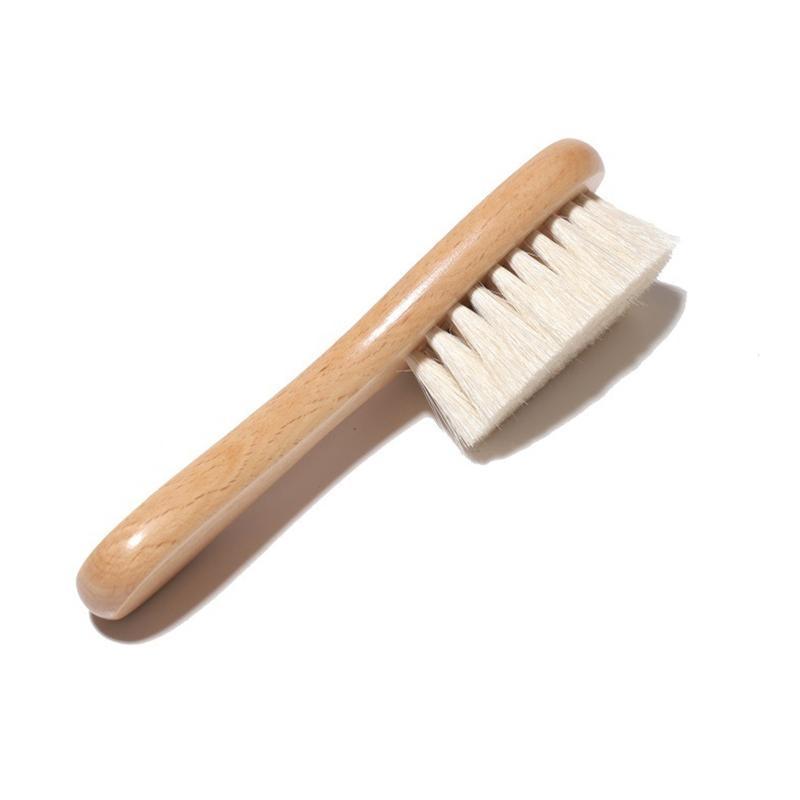 Baby Hair Brush for Newborn Natural Wooden Hairbrush Comb with Soft Wool Bristle