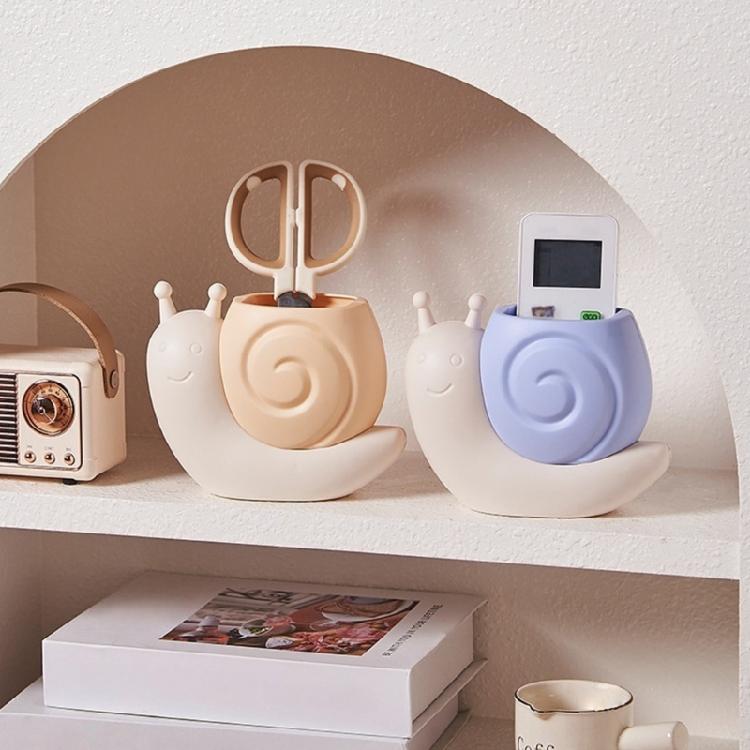 Playful Desktop Pen Storage Snail Design Plastic Multifunction Organizer Study Office Essential With easy to clean Top
