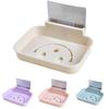 Soap Holder Hollow Smile Face Thicken PP Self-Adhesive Wall Mounted Self Draining Soap Holder for Bathroom