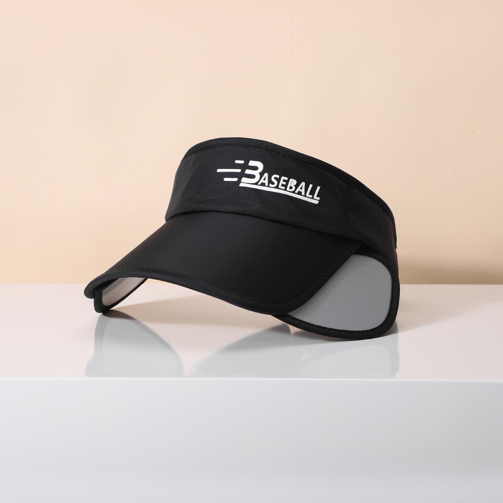 Retractable Pull Plate Offset Printing Letter Sun Hat Men'S And Women'S Quick-Drying Sunshade Running Casual Empty Top Hat