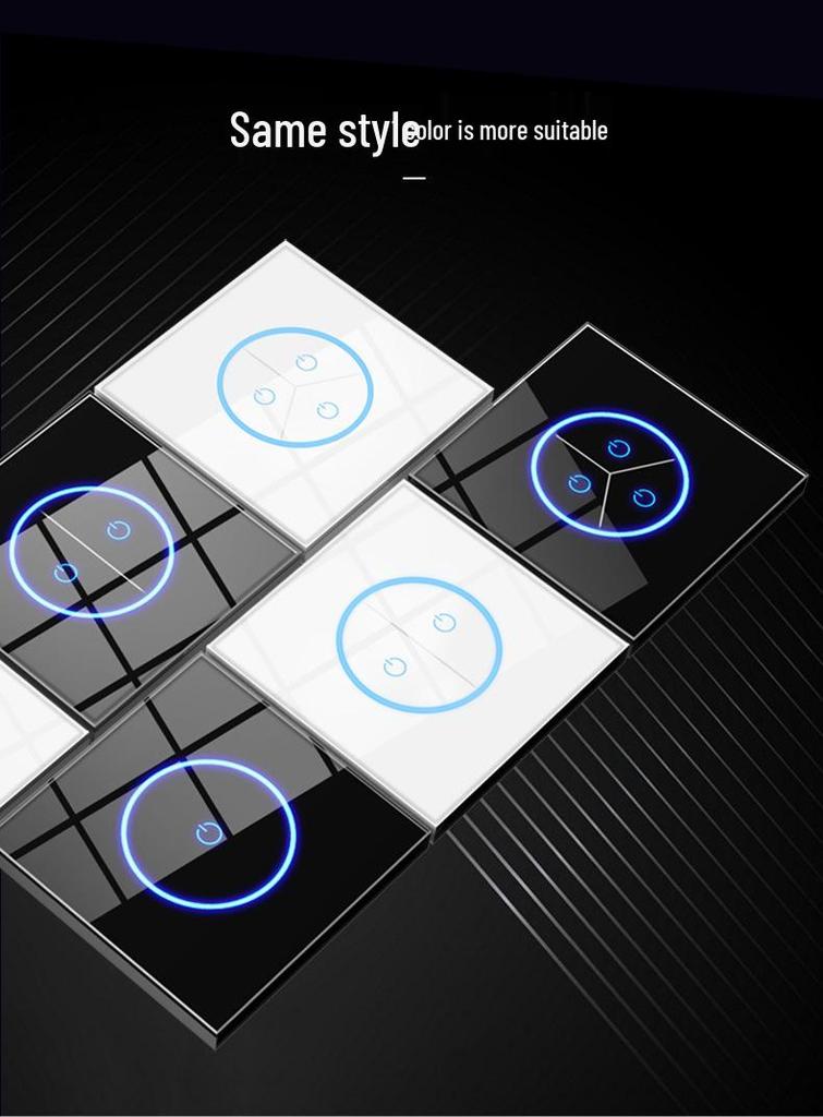 Smart WiFi Touch Switch Panel with Voice Control, Mijia Compatible, Mobile Remote Function, 86 European Standard