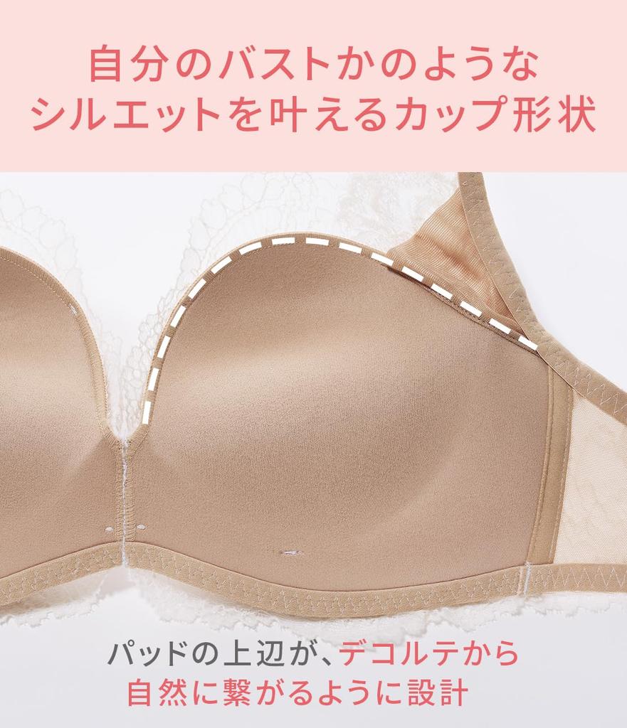 Peach John 2 Cups Extra Thick Full All Explosive Wireless D70 Push-Up Bra, Up, Pads, Bust, Lace, Vision, Bra, Blue,