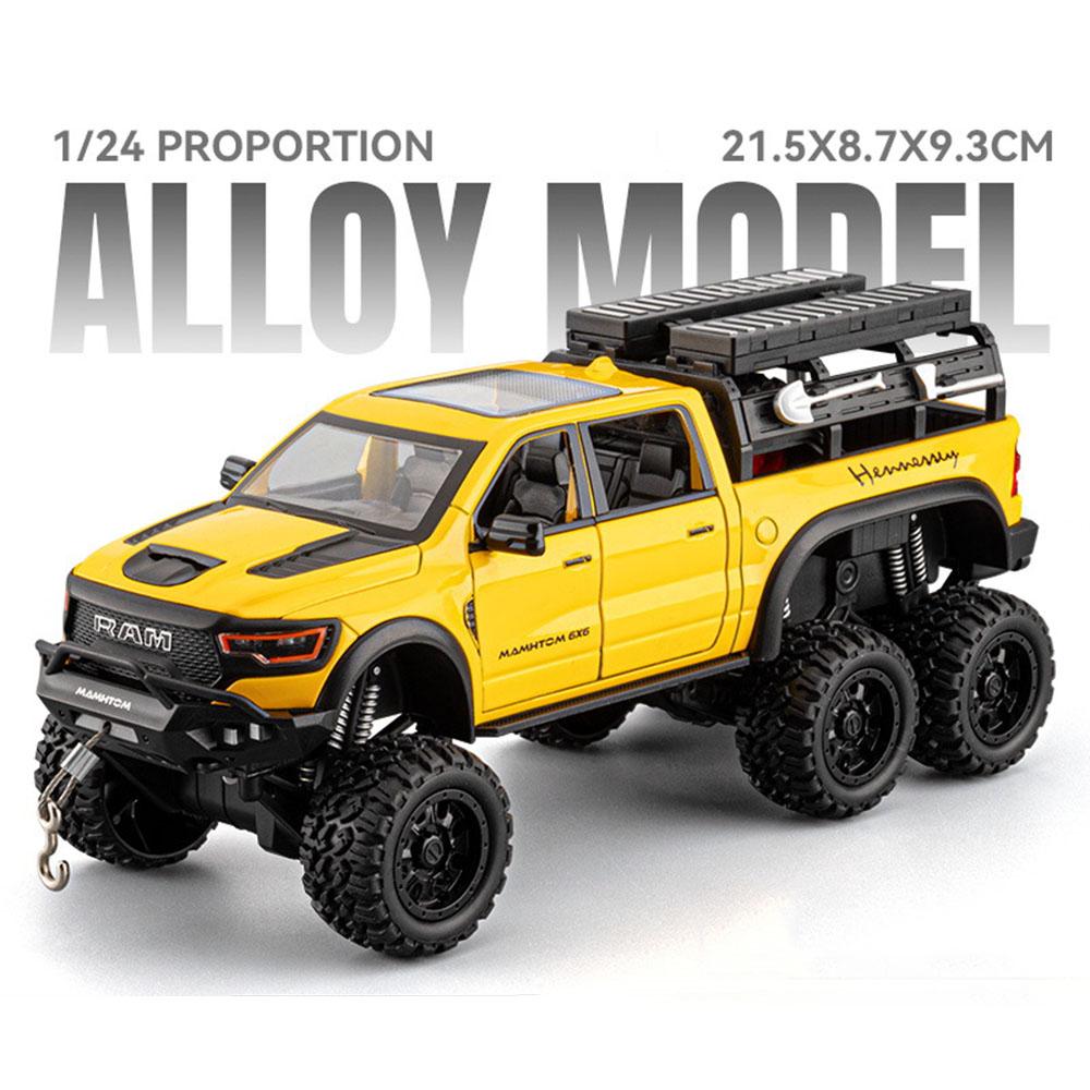 1:24 RAM MAMMOTH Tank 500 Hi4-T SUV Model Car Toy Alloy Diecast Pull Back Shock Absorption Off-road Vehicle Boys Holiday Gifts