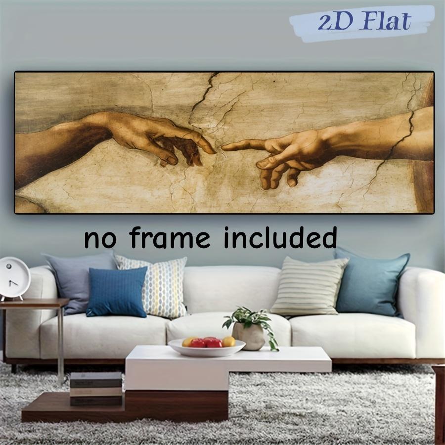 

1 piece of modern art Adam canvas printed Hand of God mural wall decoration, ideal gift for bedroom, living room, corridor 2D fl (as the picture,50x100cm No Frame)