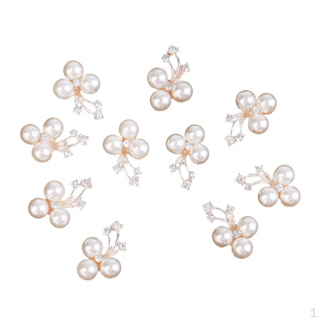 10 Pieces Alloy Rhines Crystal Embellishments Accessories Gold