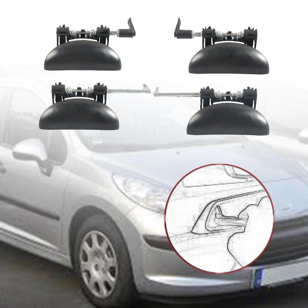 Samochodowa wewnętrzna klamka drzwi Auto Dekoracja Zamiennik dla Peugeot 206 1998-2009