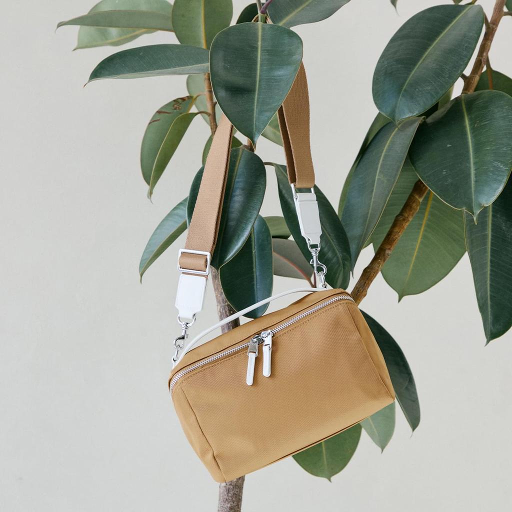 Nylon Shoulder Bag Beige Breath TOPKAPIWater-repellentMatte Box-shaped