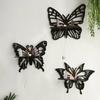Black Hanging Shelf Crystal Holders Butterfly Shape Wood Cutout Floating Wall Shelves for Bedroom Living Room Decoration
