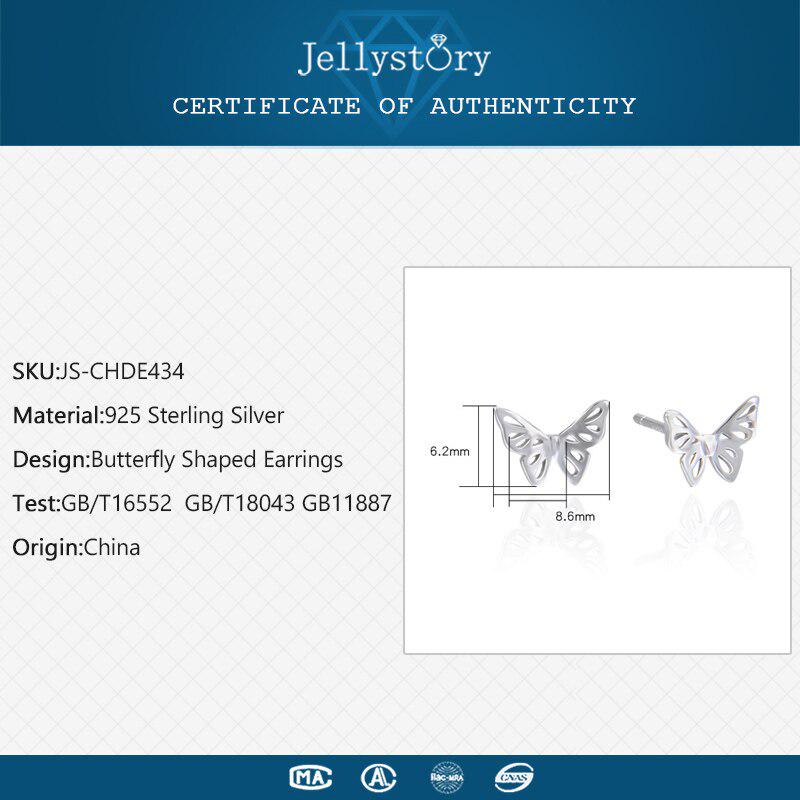 Tancise New Butterfly Shaped Stud Earrings for Women 925 Sterling Silver Wedding Engagement Party Fashion Fine Jewellery Gift