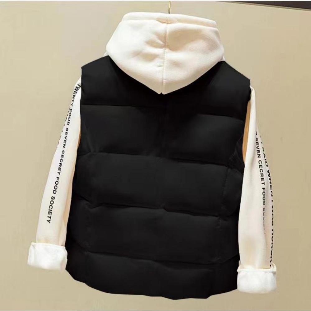 Down Cotton Vest Women's Autumn New Casual Bread Cotton Jacket for Wearing Outside Jacket with Vest Cotton and Camisole