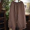 Johnature Women Vintage Harem Pants Solid Color Spring Trousers Elastic Waist Casual Female Belt Long Pants