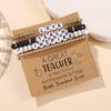 Europe and the United States hot-selling jewelry set Teachers' Day love apple letter soft pottery bracelet back to school stacked bracelet